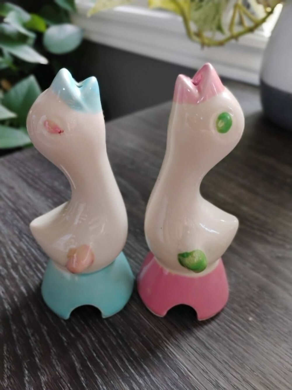 Vintage Shawnee Pillsbury Pie Birds – Pastel Pink & Blue – Pair – 1940s Style